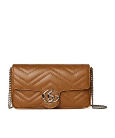 Gucci Gg Marmont Small Shoulder Bag In Brown