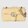 Gucci Gg Marmont Small Shoulder Bag In Yellow