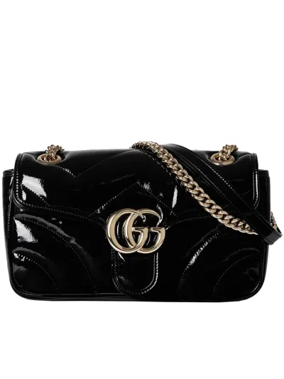 Gucci Women Gg Marmont Small Patent Leather Shoulder Bag In Multicolor