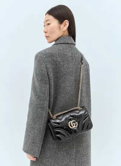 Gucci Mini Super Gg Marmont Shoulder Bag In Black