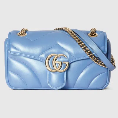 Gucci Gg Marmont Small Shoulder Bag In Blue