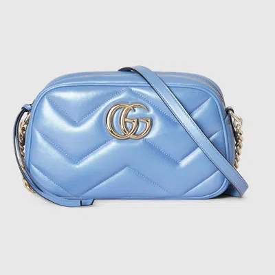 Gucci Gg Marmont Small Shoulder Bag In Blue