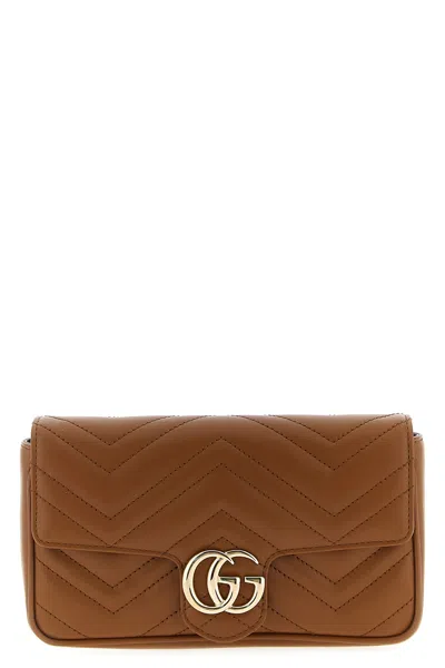 Gucci 'gg Marmont' Small Shoulder Bag In Brown