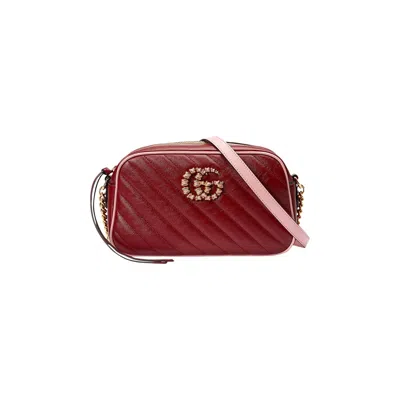 Pre-owned Gucci Gg Marmont Small Shoulder Bag 'dark Red/pastel Pink' | Women's Size Onesize