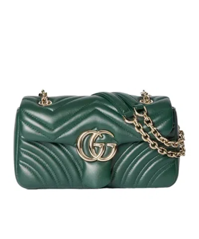 Gucci Mittelgrosse Gg Marmont Schultertasche In Green