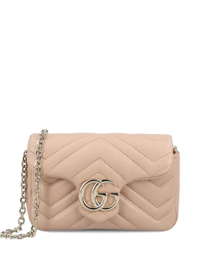 Gucci Mini Gg Marmont Schultertasche In Nude