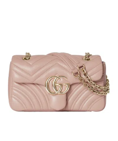 Gucci Gg Marmont Small Shoulder Bag In Pink