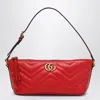Gucci Small Gg Marmont Quilted Leather Shoulder Bag In Red
