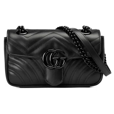 Gucci Gg Marmont Mini Matelasse Leather Shoulder Bag In Black