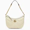 Gucci Small Gg Marmont Leather Shoulder Bag In White