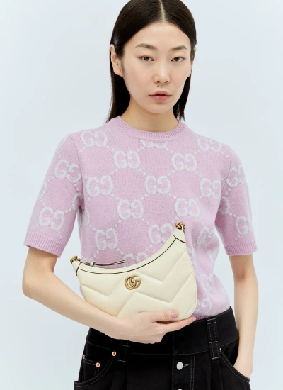 Gucci Gg Marmont Small Shoulder Bag In White