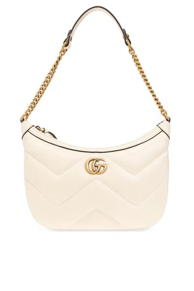 Gucci Small Gg Marmont Shoulder Bag In White