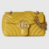 Gucci Gg Marmont Small Shoulder Bag In Yellow