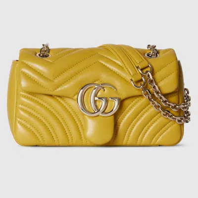 Gucci Gg Marmont Small Shoulder Bag In Yellow