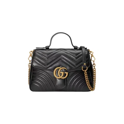 Pre-owned Gucci Gg Marmont Small Top Handle Bag 'black' | Women's Size Onesize