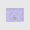Gucci Gg Marmont Denim Wallet In Purple