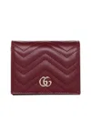 Gucci Gg Marmont Card Case Wallet In Red