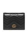 Gucci Gg Marmont Leather Card Case In Black
