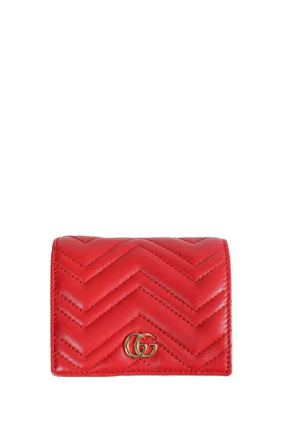 Gucci Gg Marmont Small Wallet In Red