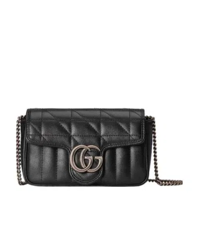 Gucci Gg Marmont Super Mini Bag In Black