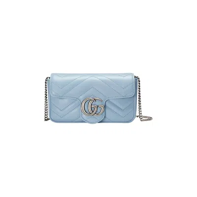 Pre-owned Gucci Gg Marmont Super Mini Bag 'pastel Blue'