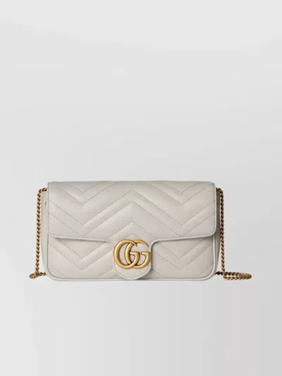 Gucci Gg Marmont Super Mini Bag In White