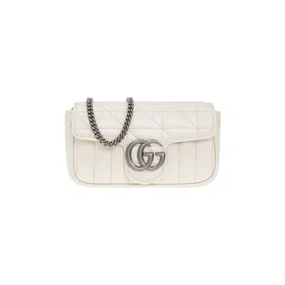 Pre-owned Gucci Gg Marmont Super Mini Bag 'white'