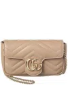 Gucci Supermini Gg Marmont 2.0 Shoulder Bag Unica In Beige