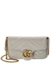 Gucci Gg Marmont Super Mini Matelasse Leather Shoulder Bag In Gray