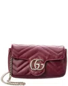 Gucci Gg Marmont Super Mini Matelasse Leather Shoulder Bag In Red