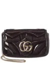 Gucci Gg Marmont Super Mini Patent Shoulder Bag In Black