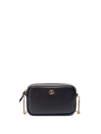 Gucci Petite Marmont Leather Mini Bag In Black