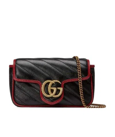 Gucci Gg Marmont Super Mini Shoulder Bag In Black