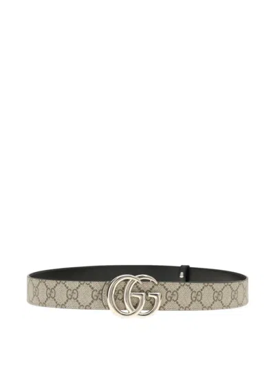 Gucci Gg Marmont Supreme Reversible Belt In Neutral