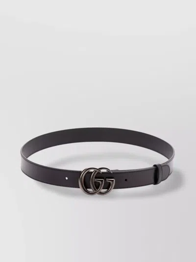 Gucci Gg Marmont Thin Belt In Black  