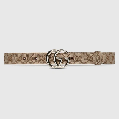 Gucci Gg Marmont Thin Belt In Beige