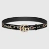 Gucci Gg Marmont Thin Belt In Black