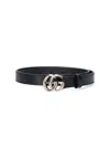 Gucci Gg Marmont Thin Belt In Black