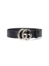 Gucci Gg Marmont Thin Belt In Black