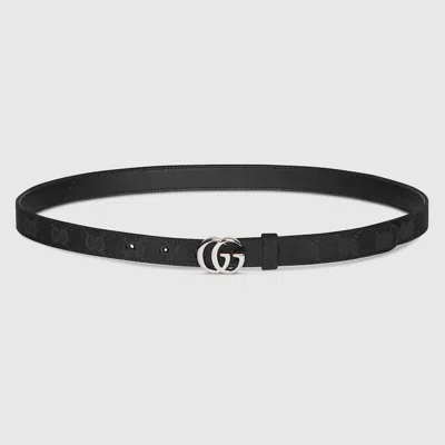 Gucci Gg Marmont Thin Belt In Black