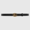 Gucci Gg Marmont Thin Belt In Black