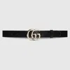 Gucci Gg Marmont Thin Belt In Black
