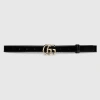 Gucci Gg Marmont Thin Belt In Black