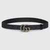Gucci Gg Marmont Fabric Belt In Black