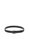 Gucci Gg Marmont Fabric Belt In Black