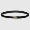 Gucci Gg Marmont Thin Belt In Black