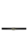 Gucci Gg Marmont Thin Belt In Black