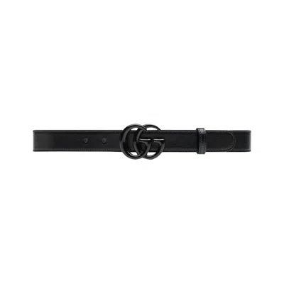 Pre-owned Gucci Gg Marmont Thin Belt 'black' | Men's Size 95