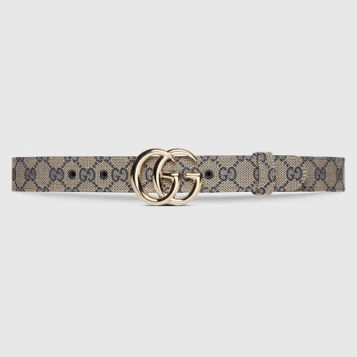 Gucci Gg Marmont Thin Belt In Blue