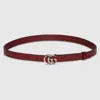 Gucci Gg Marmont Thin Belt In Bordeaux